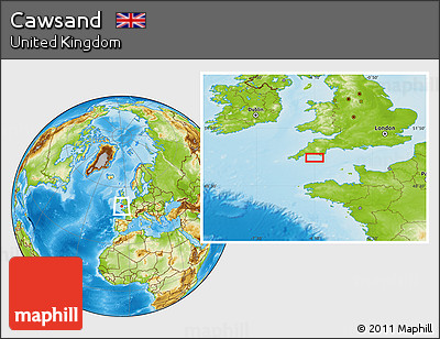 Physical Location Map of Cawsand