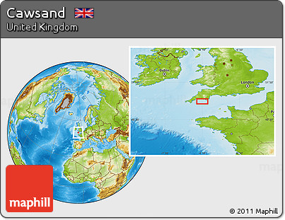 Physical Location Map of Cawsand