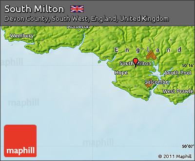 Physical Map of South Milton