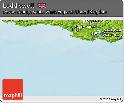 Physical Panoramic Map of Loddiswell