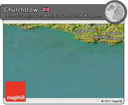 Satellite Panoramic Map of Churchstow