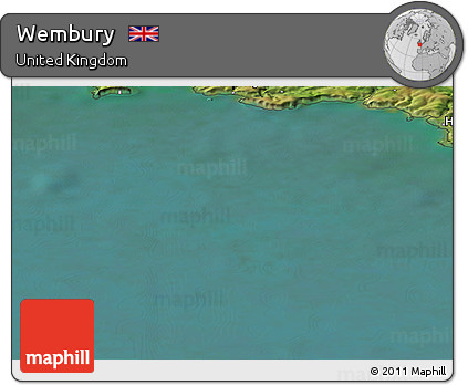 Satellite Panoramic Map of Wembury
