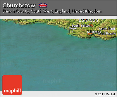 Satellite Panoramic Map of Churchstow
