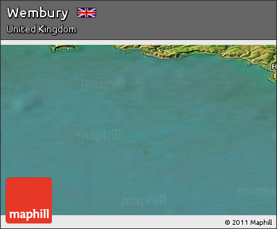 Satellite Panoramic Map of Wembury