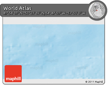 Physical 3D Map of the Area around 50° 7' 47" N, 54° 19' 30" W