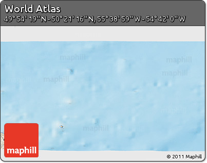 Shaded Relief 3D Map of the Area around 50° 7' 47" N, 55° 10' 29" W