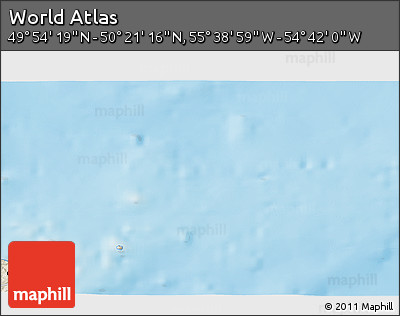 Shaded Relief 3D Map of the Area around 50° 7' 47" N, 55° 10' 29" W
