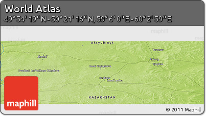 Physical Panoramic Map of the Area around 50° 7' 47" N, 59° 34' 30" E