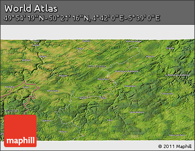Satellite 3D Map of the Area around 50° 7' 47" N, 5° 10' 30" E
