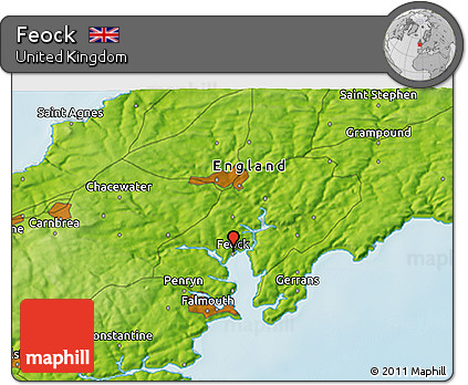 Physical 3D Map of Feock