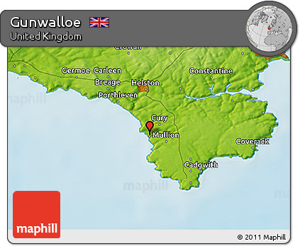 Physical 3D Map of Gunwalloe