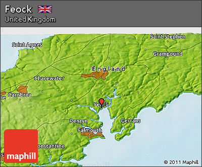 Physical 3D Map of Feock