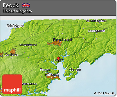 Physical 3D Map of Feock