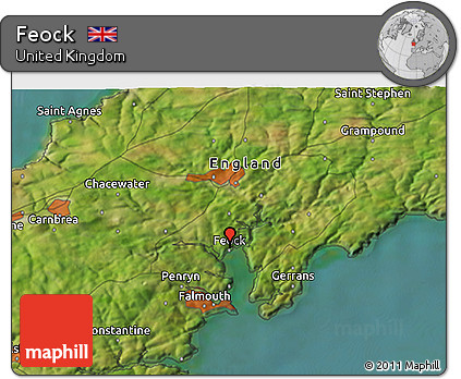 Satellite 3D Map of Feock