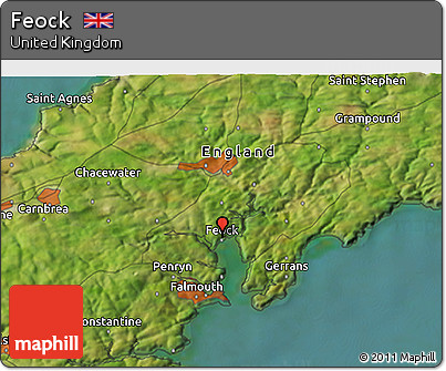 Satellite 3D Map of Feock
