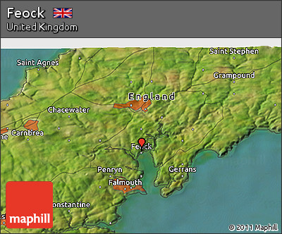 Satellite 3D Map of Feock