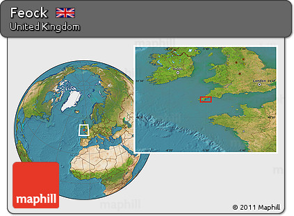 Satellite Location Map of Feock