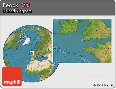 Satellite Location Map of Feock