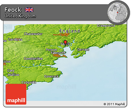 Physical Panoramic Map of Feock
