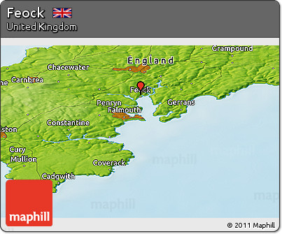 Physical Panoramic Map of Feock