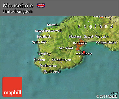 Satellite Map of Mousehole
