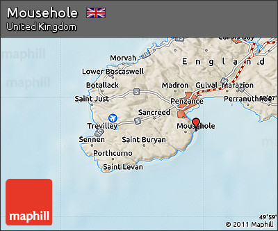 Shaded Relief Map of Mousehole