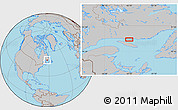 Gray Location Map of the area around 50° 7' 47" N, 62° 49' 30" W