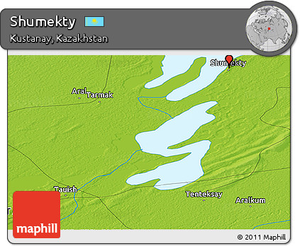 Physical Panoramic Map of Shumekty