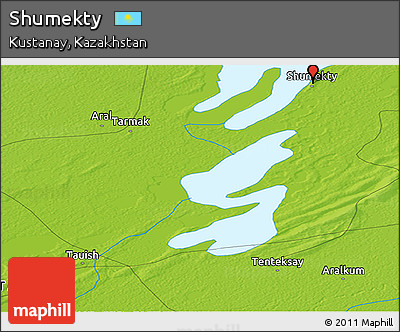Physical Panoramic Map of Shumekty