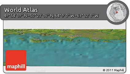 Satellite Panoramic Map of the Area around 50° 7' 47" N, 63° 40' 30" W
