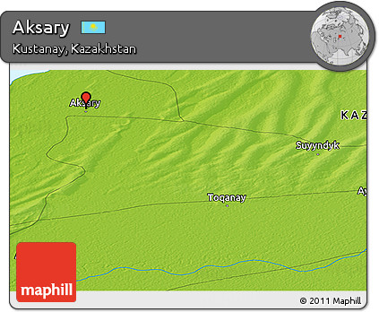 Physical Panoramic Map of Aksary