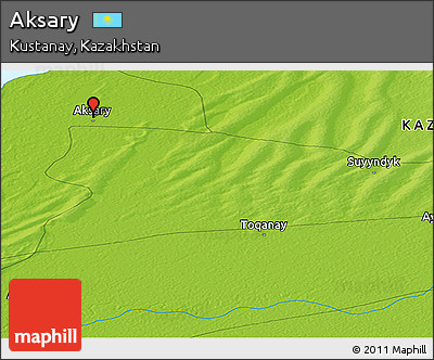 Physical Panoramic Map of Aksary