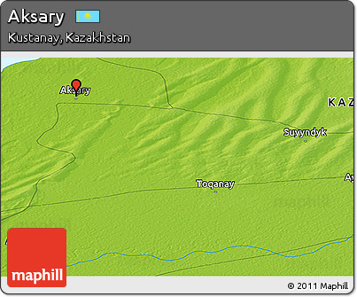 Physical Panoramic Map of Aksary