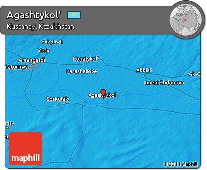 Political 3D Map of Agashtykol'
