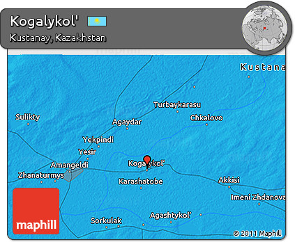 Political 3D Map of Kogalykol'