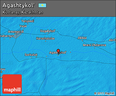 Political 3D Map of Agashtykol'