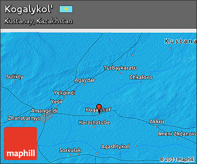 Political 3D Map of Kogalykol'