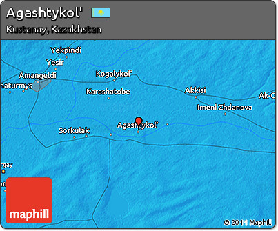 Political 3D Map of Agashtykol'