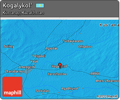 Political 3D Map of Kogalykol'