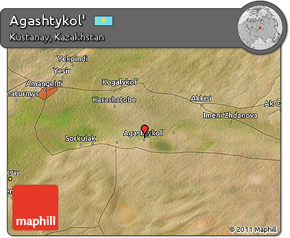 Satellite 3D Map of Agashtykol'