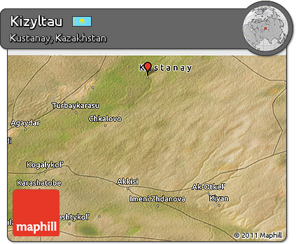 Satellite 3D Map of Kizyltau