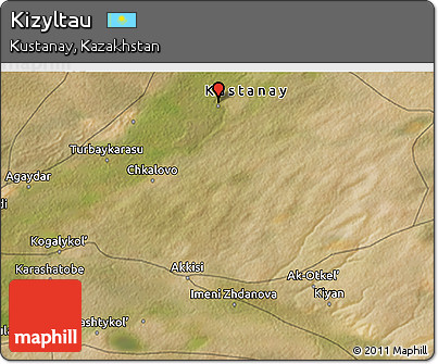 Satellite 3D Map of Kizyltau