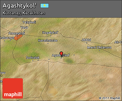Satellite 3D Map of Agashtykol'