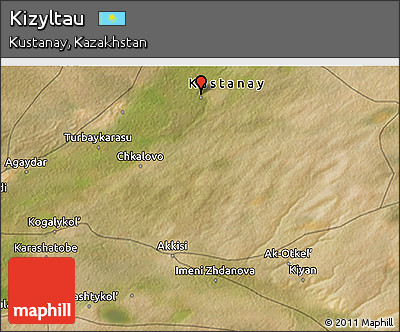 Satellite 3D Map of Kizyltau