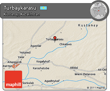 Shaded Relief 3D Map of Turbaykarasu