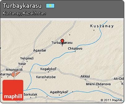Shaded Relief 3D Map of Turbaykarasu
