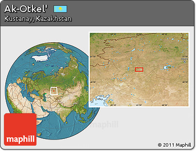 Satellite Location Map of Ak-Otkel'