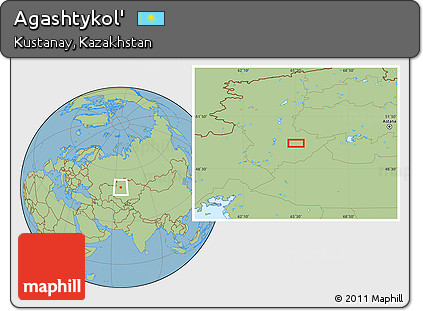 Savanna Style Location Map of Agashtykol'