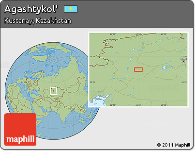 Savanna Style Location Map of Agashtykol'
