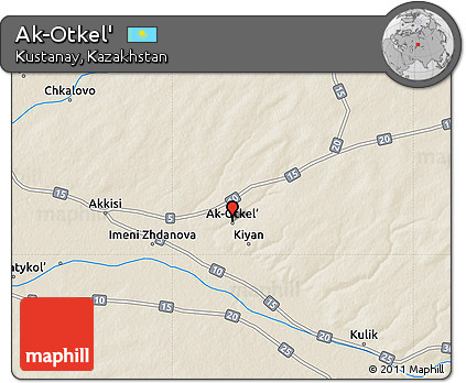 Shaded Relief Map of Ak-Otkel'